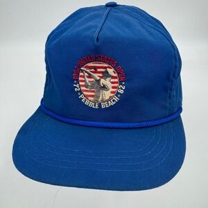 Vintage 1992 US Open Pebble Beach Golf Hat Cali Fame Blue Rope Hat USA Made